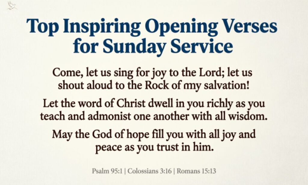 Top Inspiring Opening Verses for Sunday Service