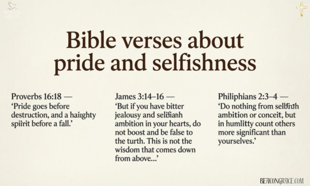 Bible verses about pride and selfishness