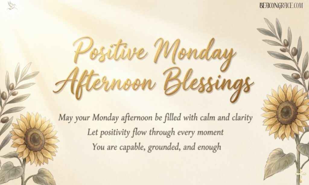 Positive Monday Afternoon Blessings Quotes