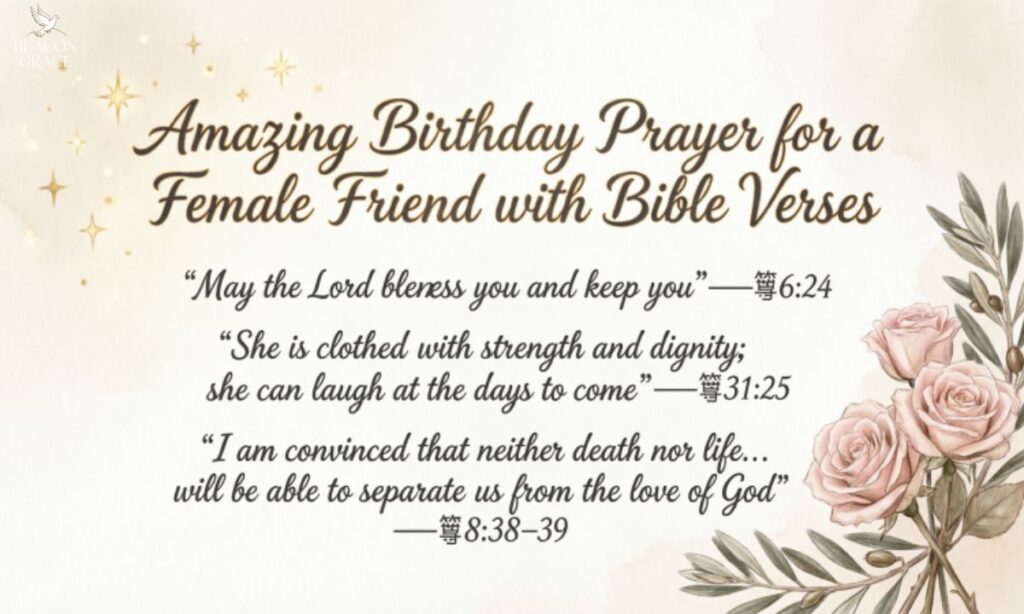 Amazing Birthday Prayer for a Female Friend with Bible Verses